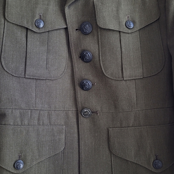 USMC Official Service Green Jacket & Khaki Service Bravo Shirt - Picture 7 of 12